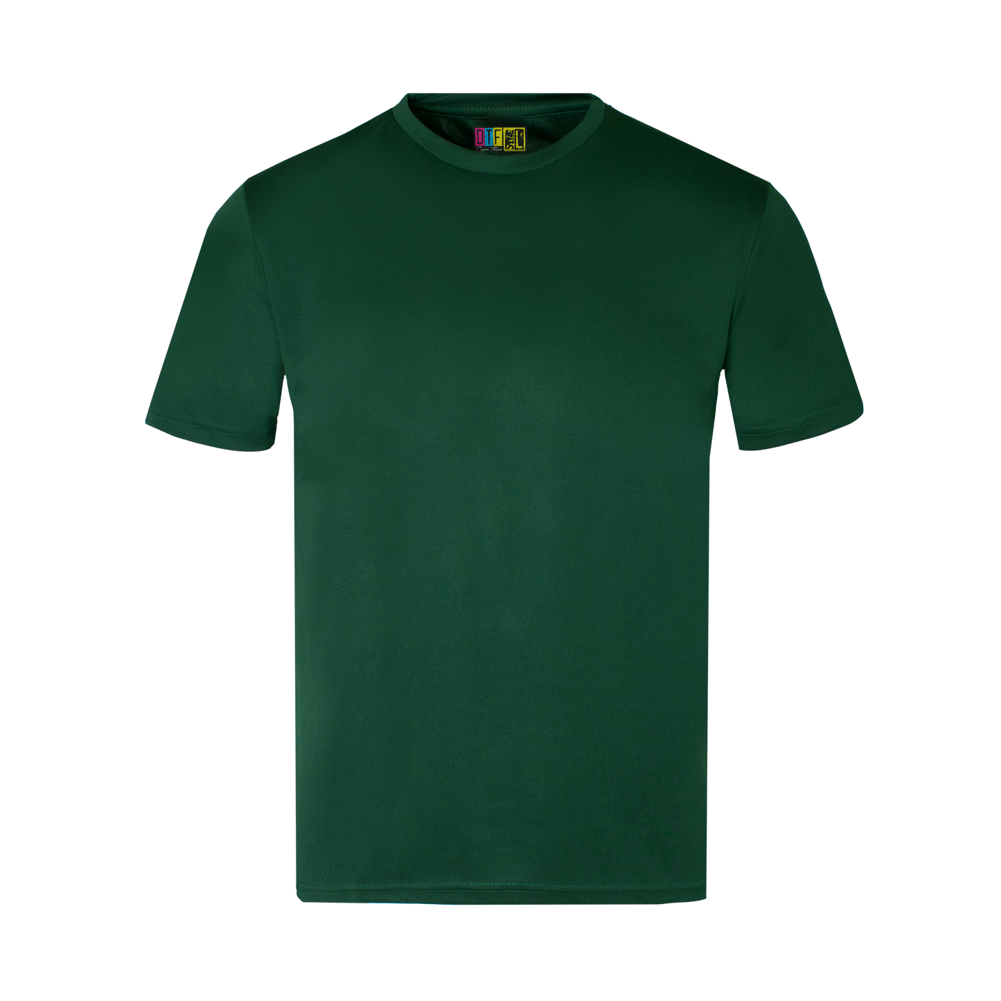 Bottle green activewear t-shirt on a transparent background