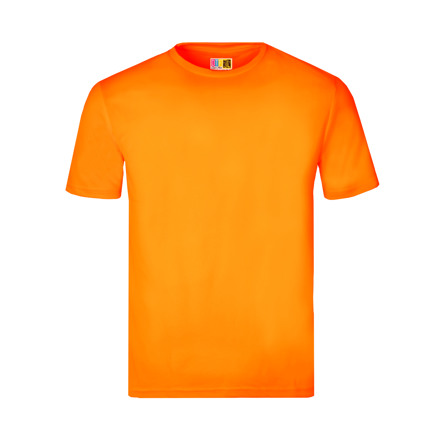 Lumo orange activewear t-shirt on a transparent background