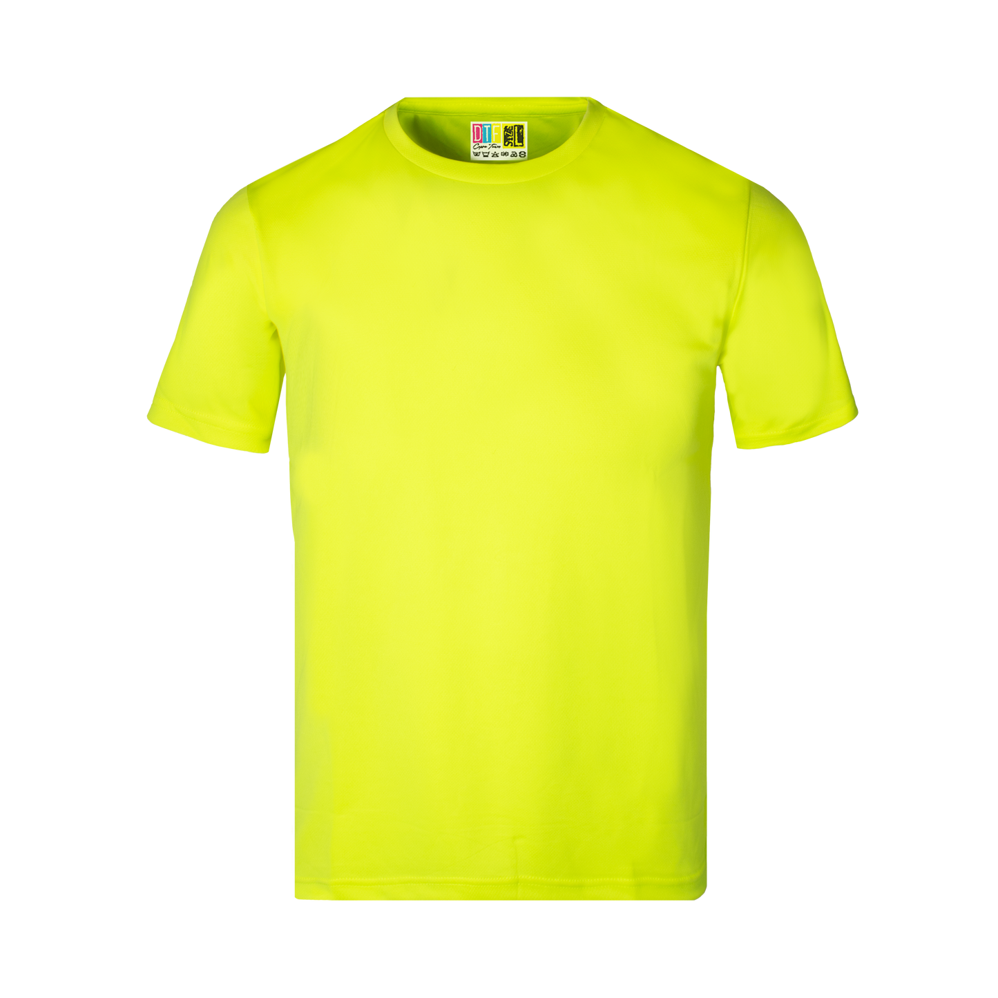 Lumo yellow activewear t-shirt on a transparent background