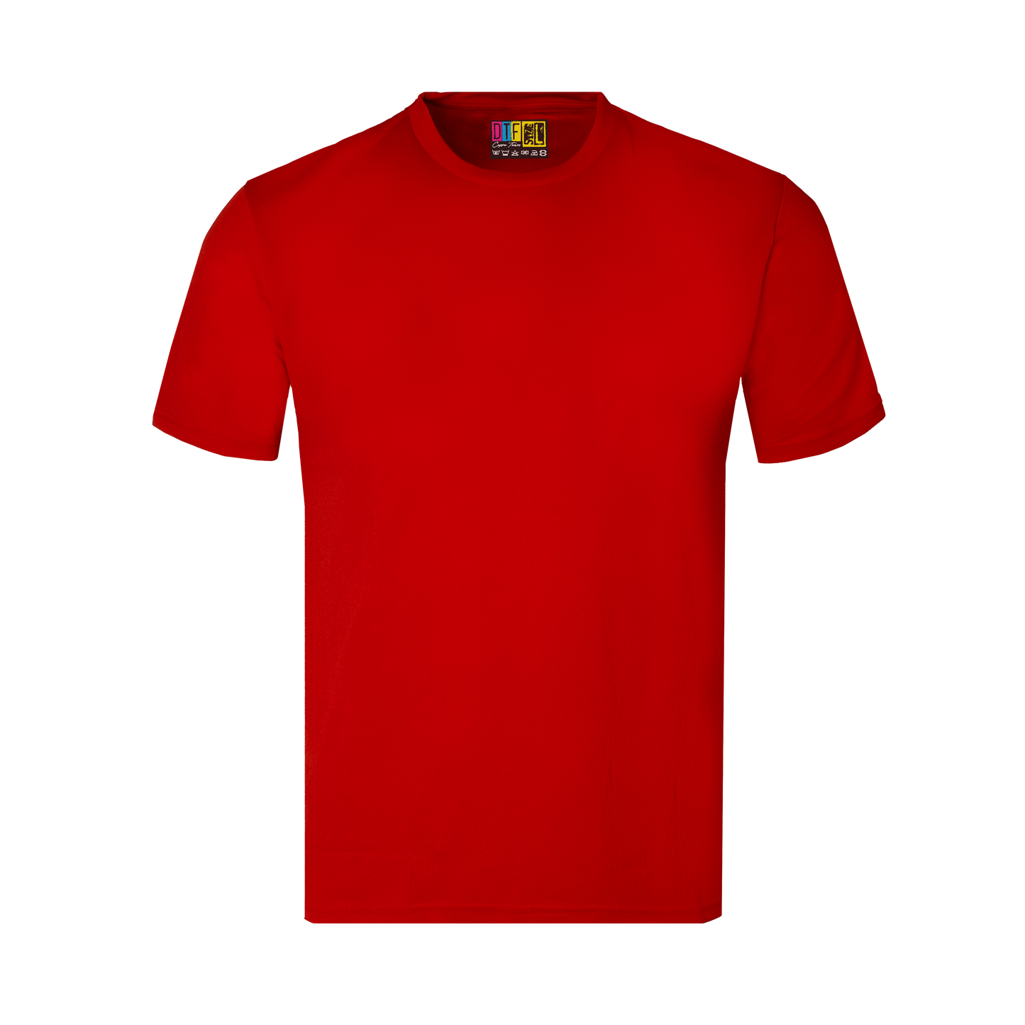 Red activewear t-shirt on a transparent background