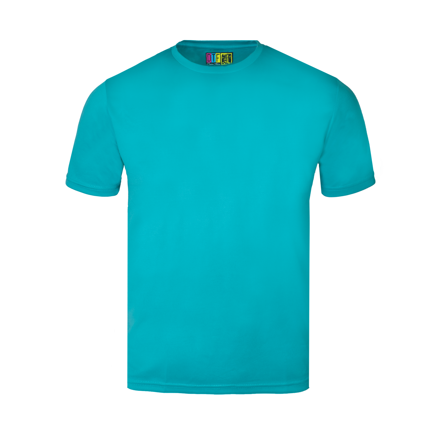 Turquoise activewear t-shirt on a transparent background