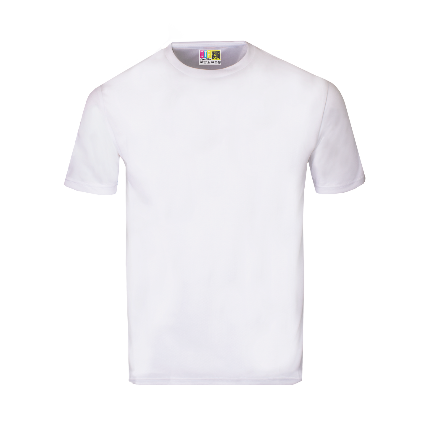 White activewear t-shirt on a transparent background