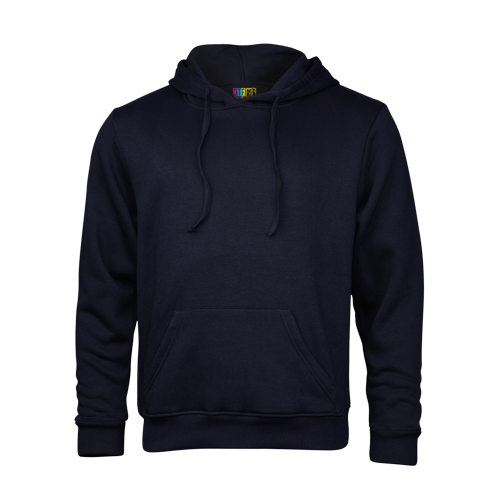 Navy hoodie on a transparent background