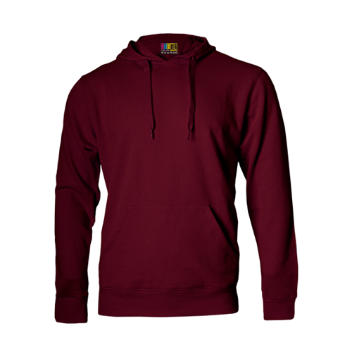 Burgundy hoodie on a transparent background