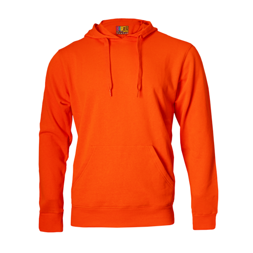 Orange hoodie on a transparent background