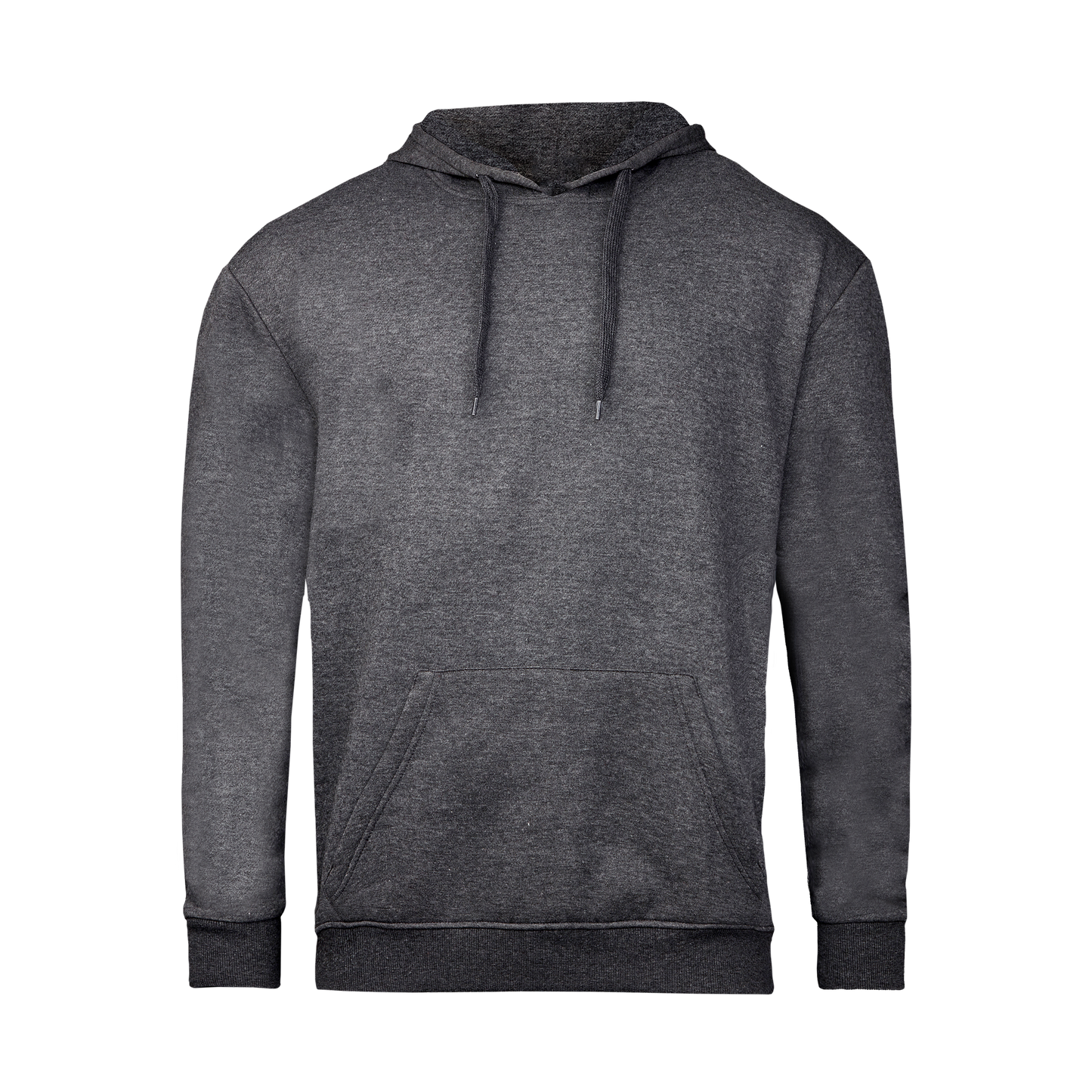 Charcoal Melange hoodie on a transparent background