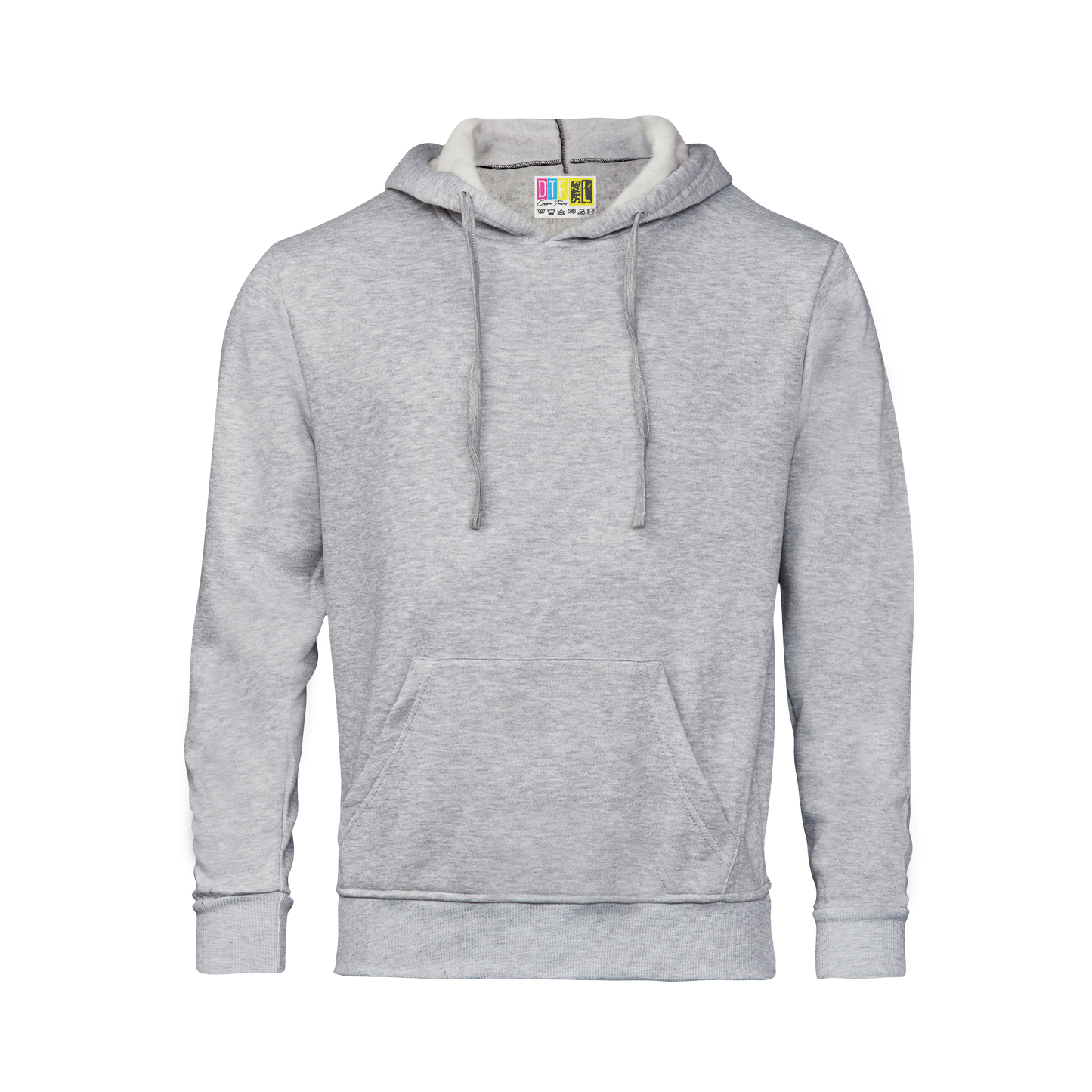 Grey Melange hoodie on a transparent background