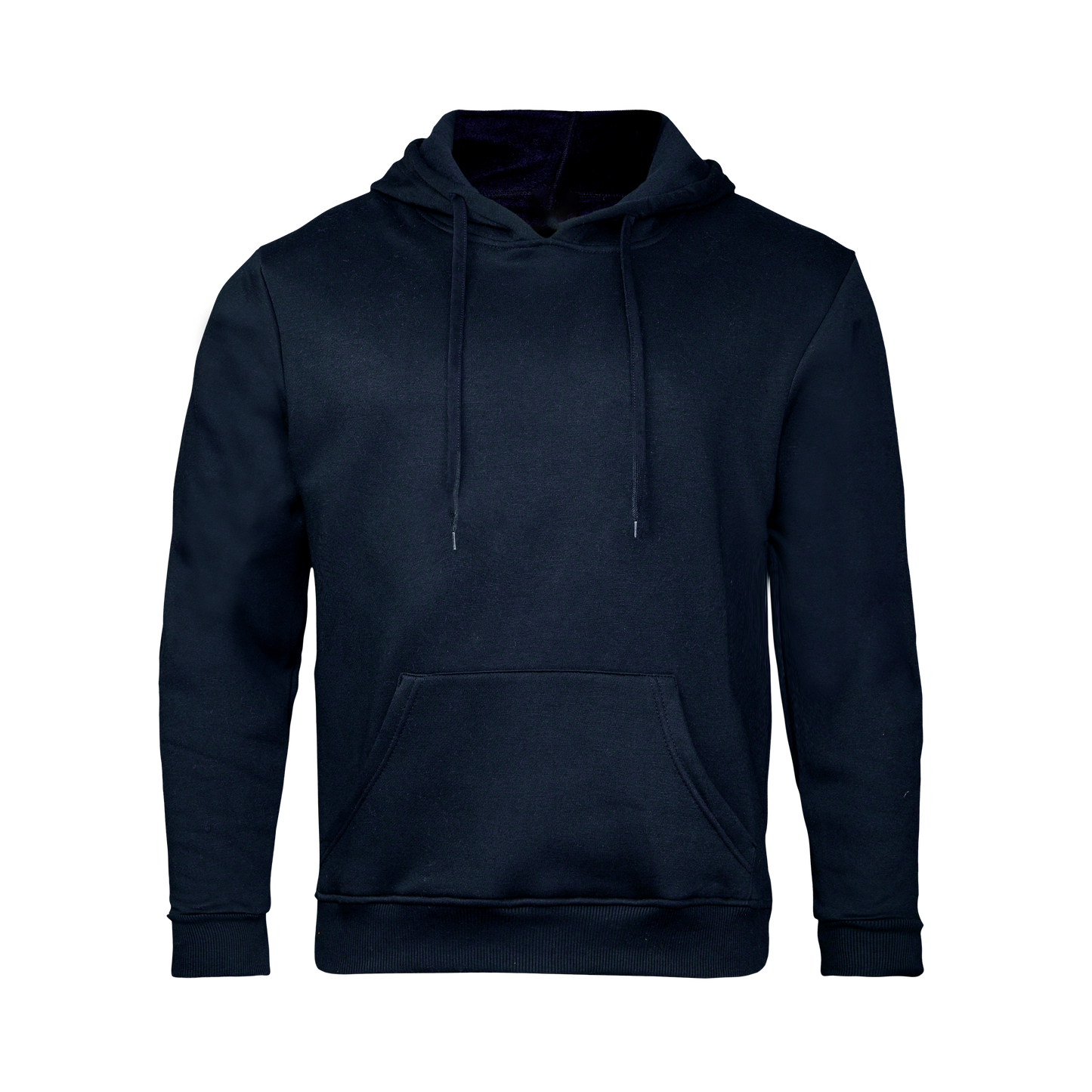 Navy hoodie on a transparent background