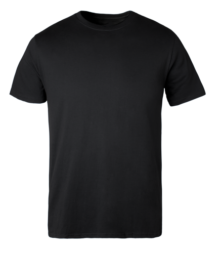 Black kids t shirt on transparent background