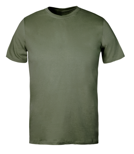Plain Olive kids t shirt on transparent background