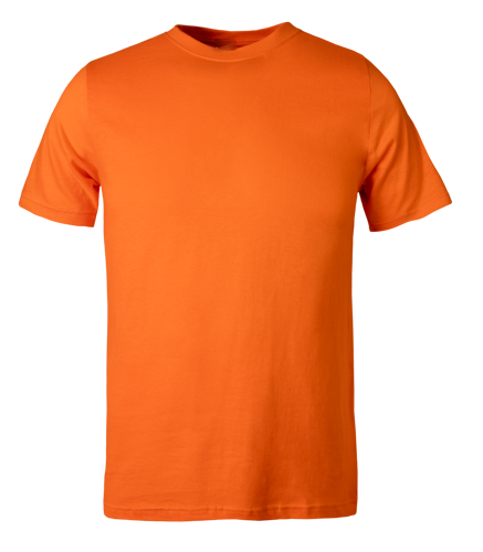 Plain Orange kids t shirt on transparent background