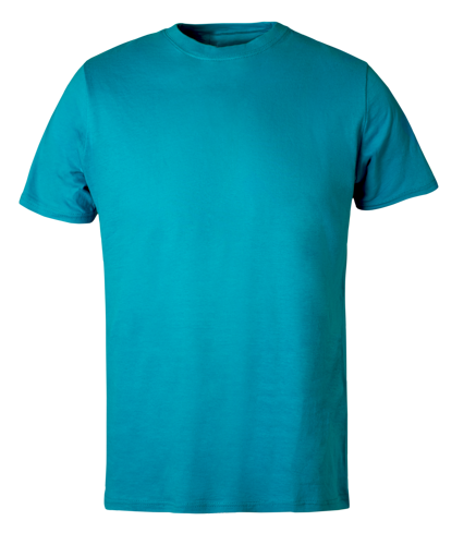 Plain Turquoise kids t shirt on transparent background