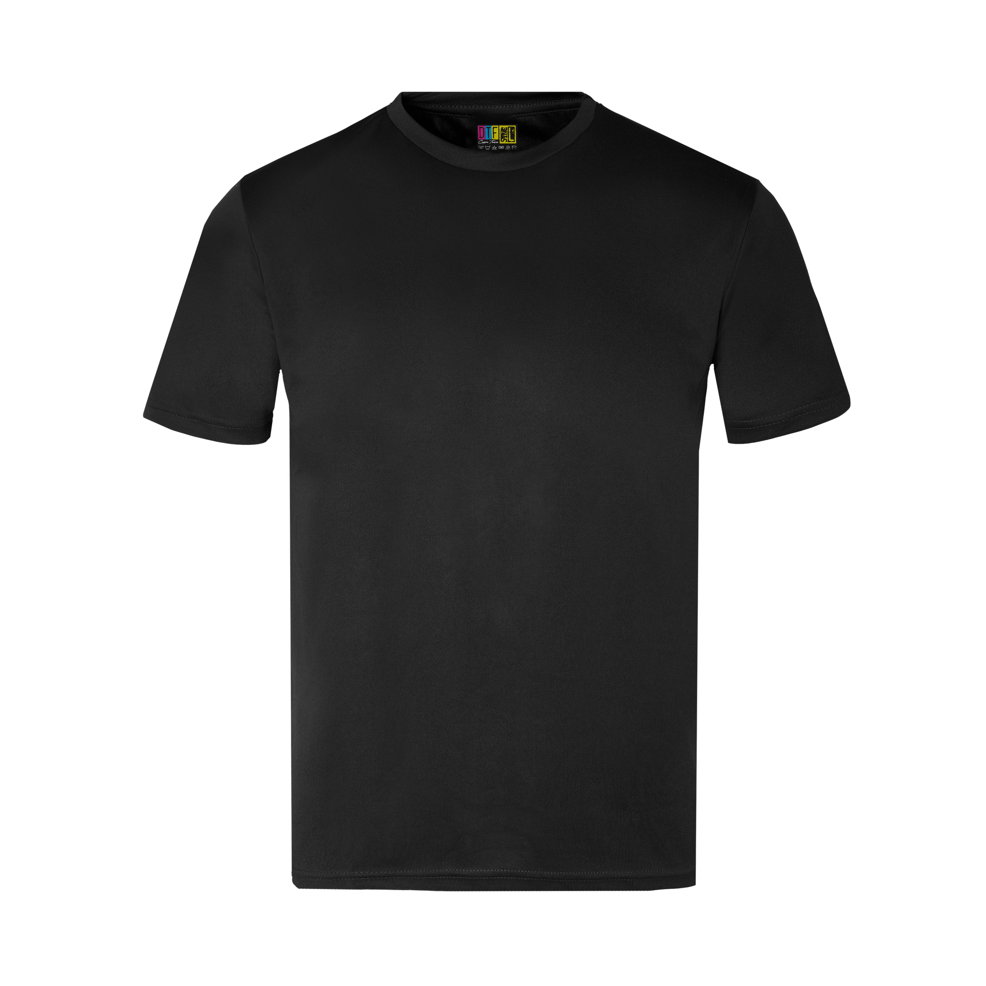 Kids Black active wear t-shirt on a transparent background