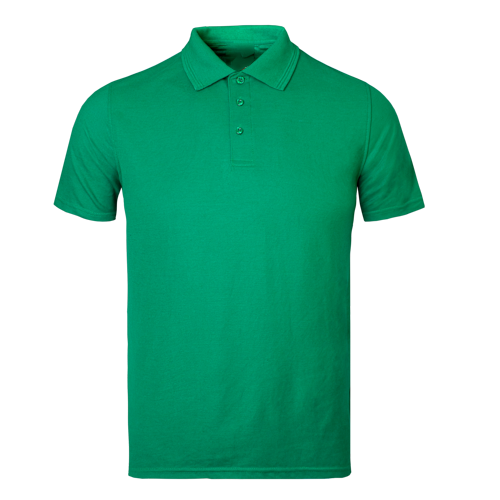 Kids emerald green polo shirt on a transparent background