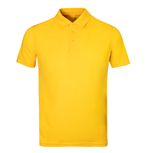 Kids yellow polo shirt on a transparent background