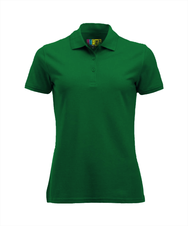 Emerald green ladies polo shirt on a transparent background
