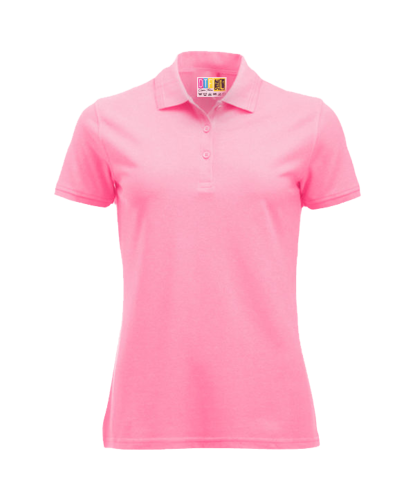 Pink ladies polo shirt on a transparent background