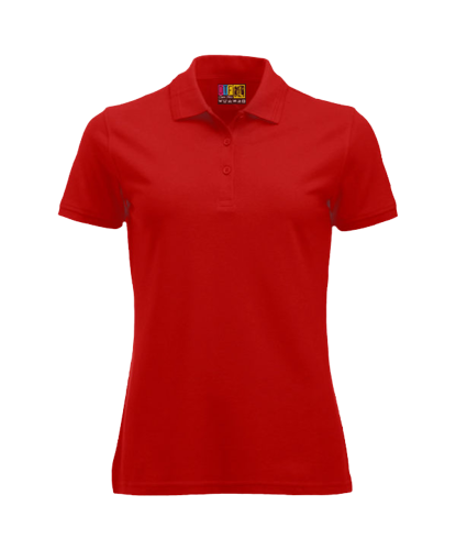 Red ladies polo shirt on a transparent background