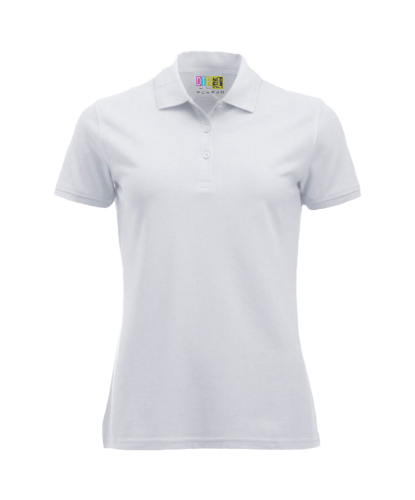 White ladies polo shirt on a transparent background