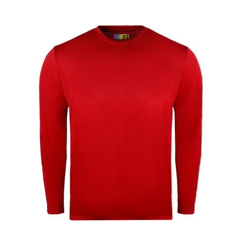 Red long-sleeve T shirt on a transparent background