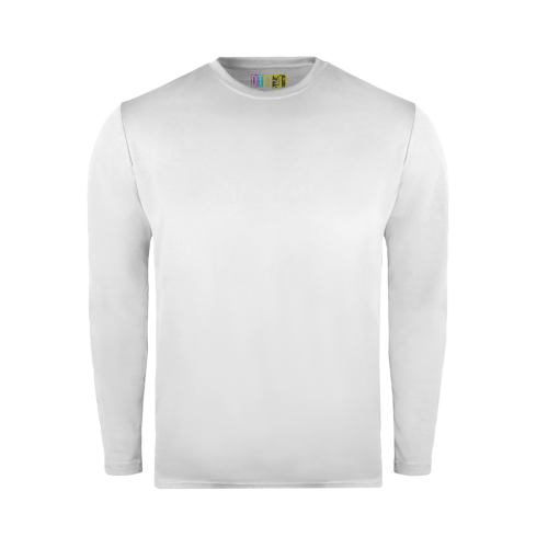 White long-sleeve T shirt on a transparent background