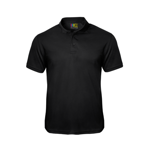 Black polo shirt on a transparent background