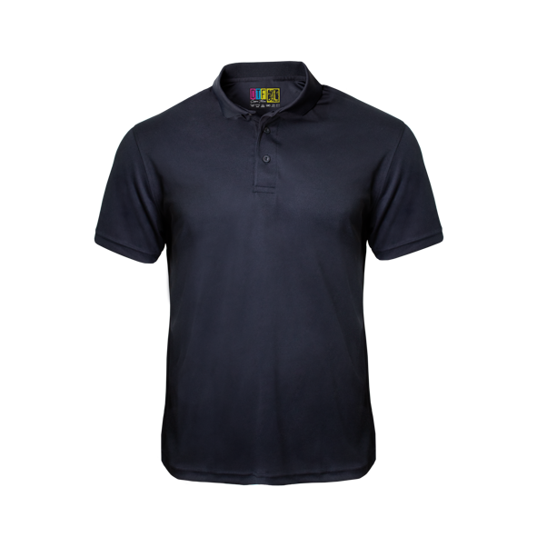 Navy polo shirt on a transparent background