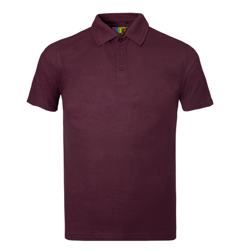 Burgundy polo shirt on a transparent background