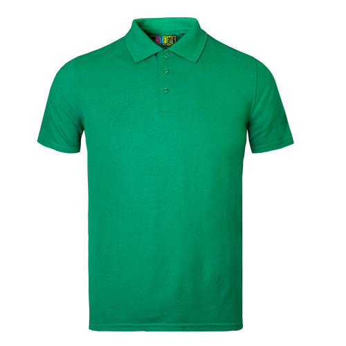 Emerald green polo shirt on a transparent background