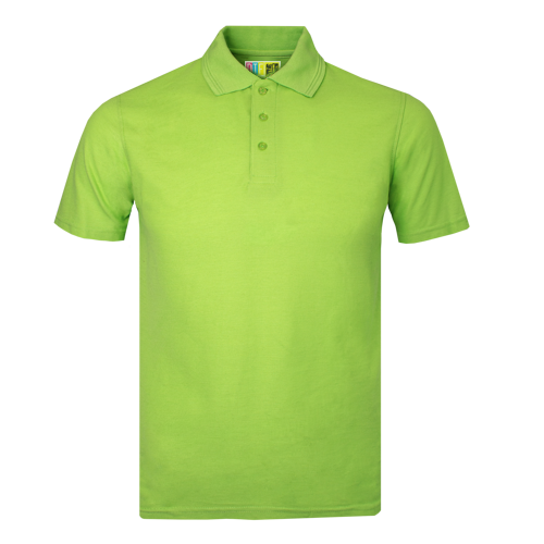 Lime green polo shirt on a transparent background
