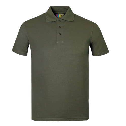 Olive green polo shirt on a transparent background