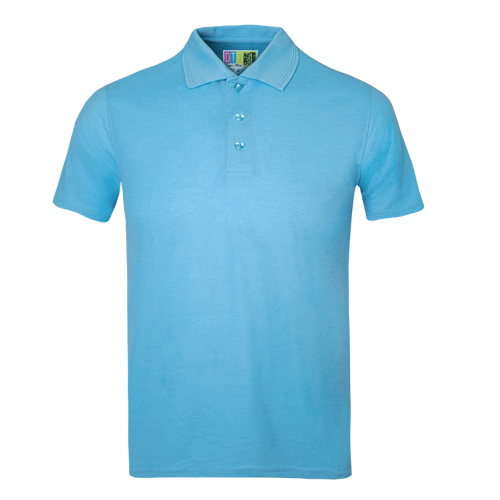 Powder blue polo shirt on a transparent background