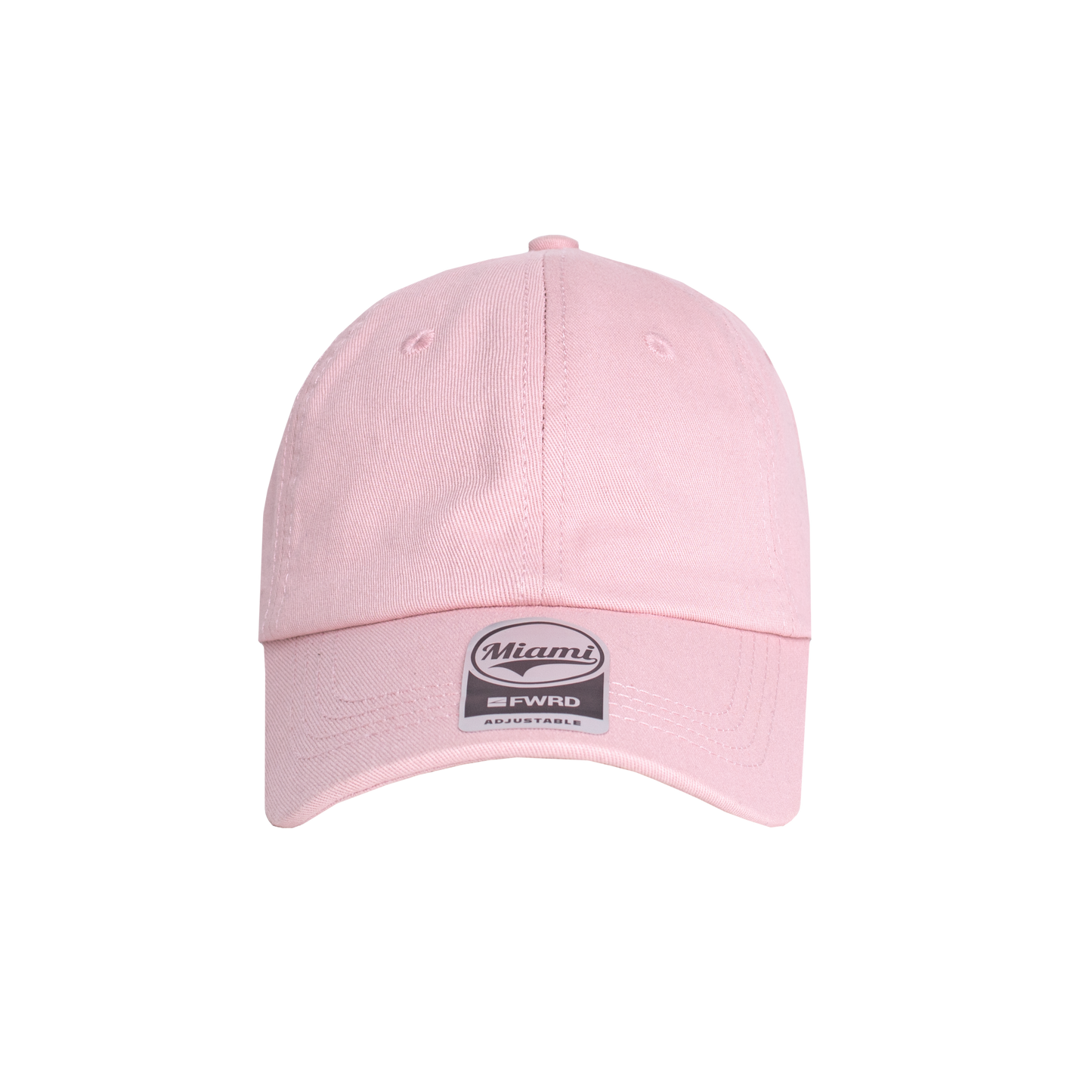 Dusty Pink 6 panel peak cap on a transparent background
