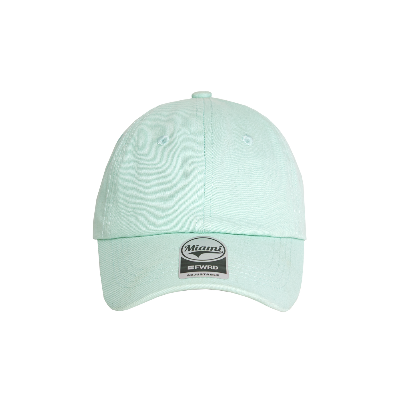 Mint Green 6 panel peak cap on a transparent background