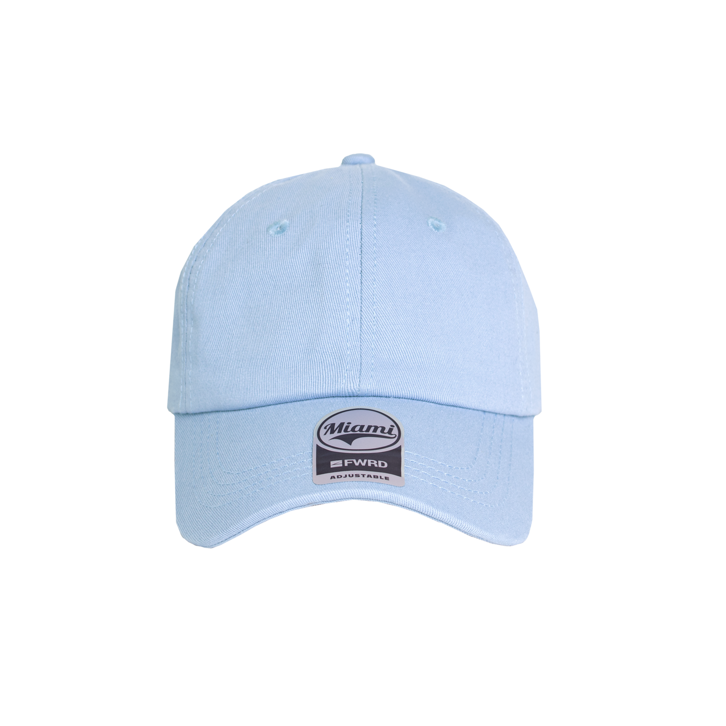 Sky Blue 6 panel peak cap on a transparent background