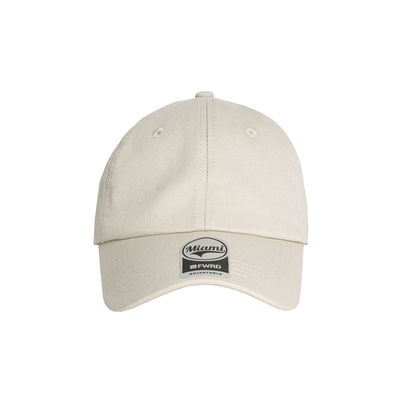 Stone colour 6 panel peak cap on a transparent background