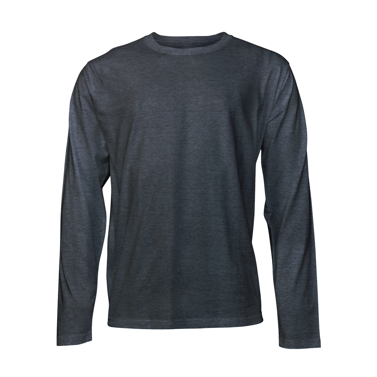 Graphite grey long-sleeve T-shirt on a transparent background
