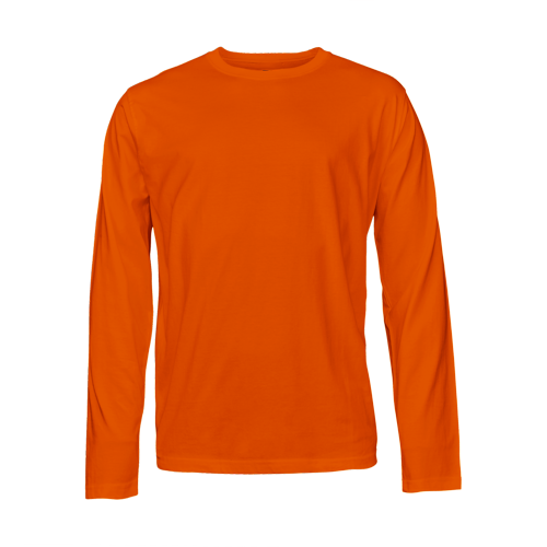 Orange long-sleeve T-shirt on a transparent background
