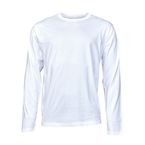 White long-sleeve T-shirt on a transparent background