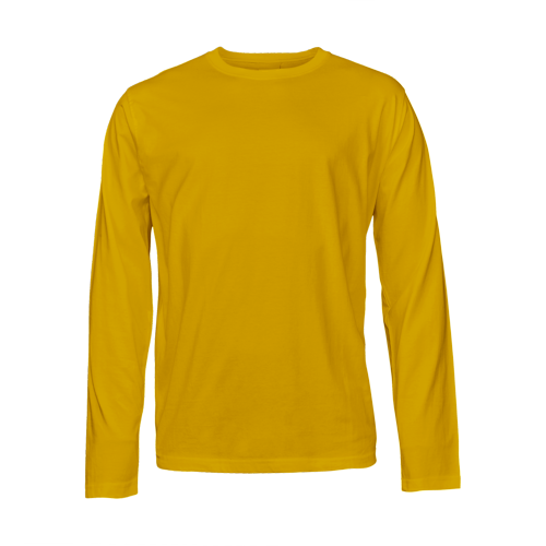 Yellow long-sleeve T-shirt on a transparent background