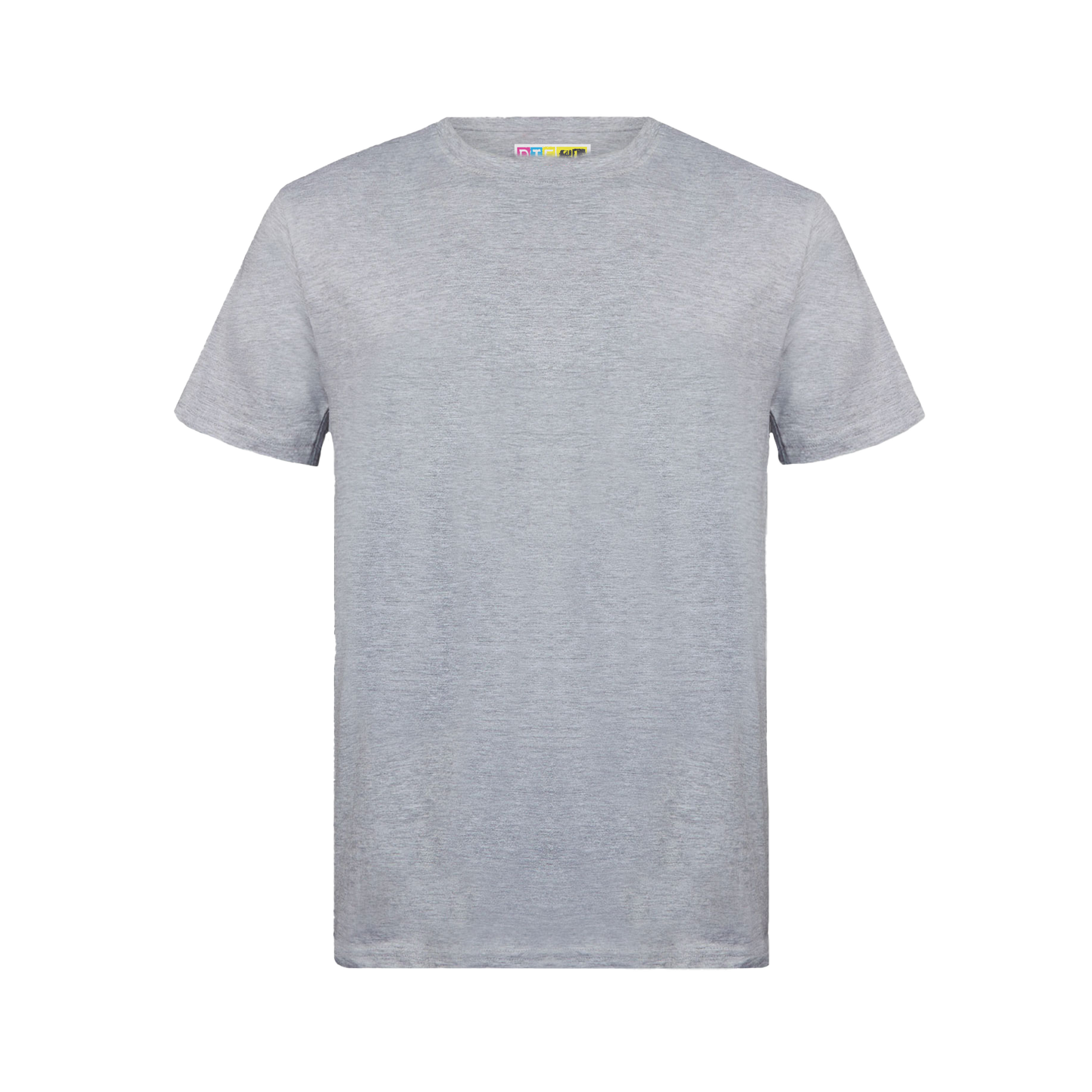 Plain grey melange t-shirt on a transparent background