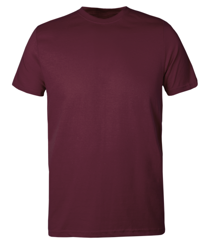 Plain Burgundy kids t shirt on transparent background