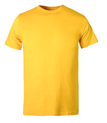 Plain Yellow kids t shirt on transparent background