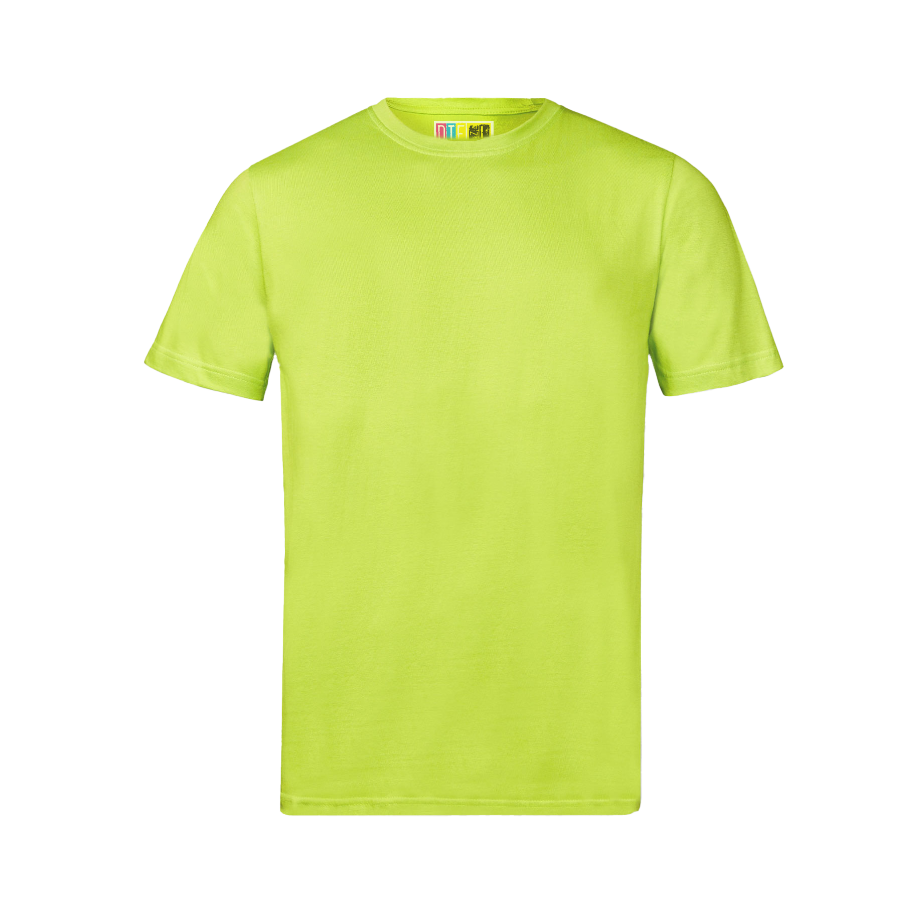 Lime green t-shirt on a transparent background
