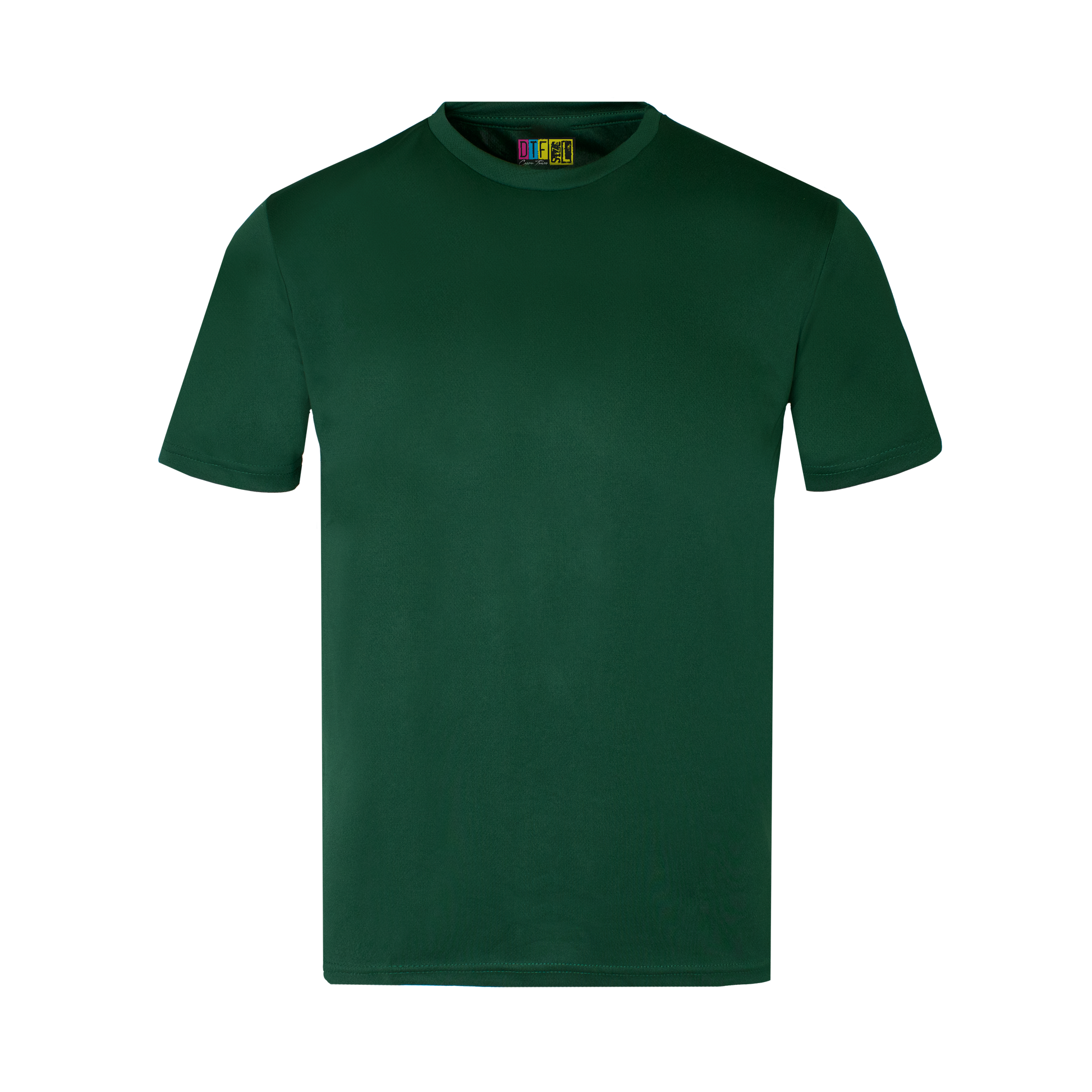 Bottle green activewear t-shirt on a transparent background