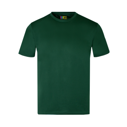 Bottle green activewear t-shirt on a transparent background