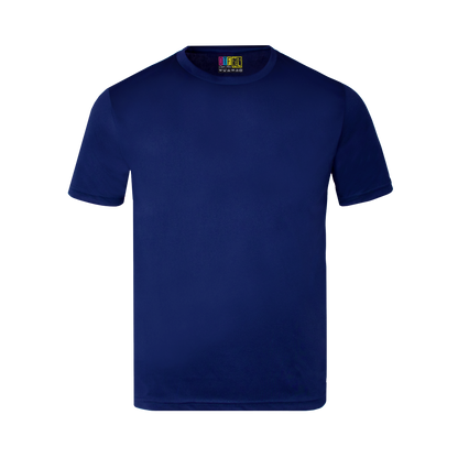Royal blue activewear t-shirt on a transparent background