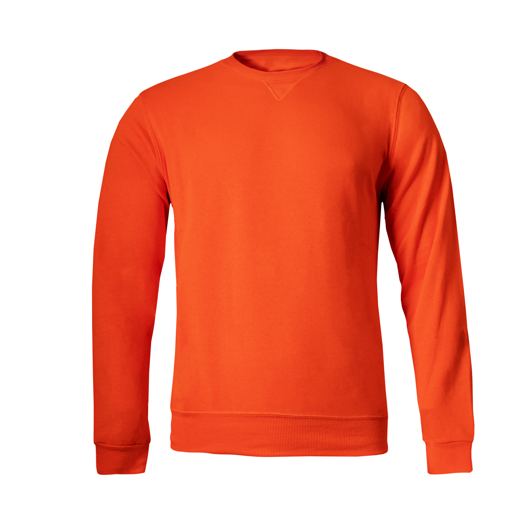 Orange sweatshirt on a transparent background