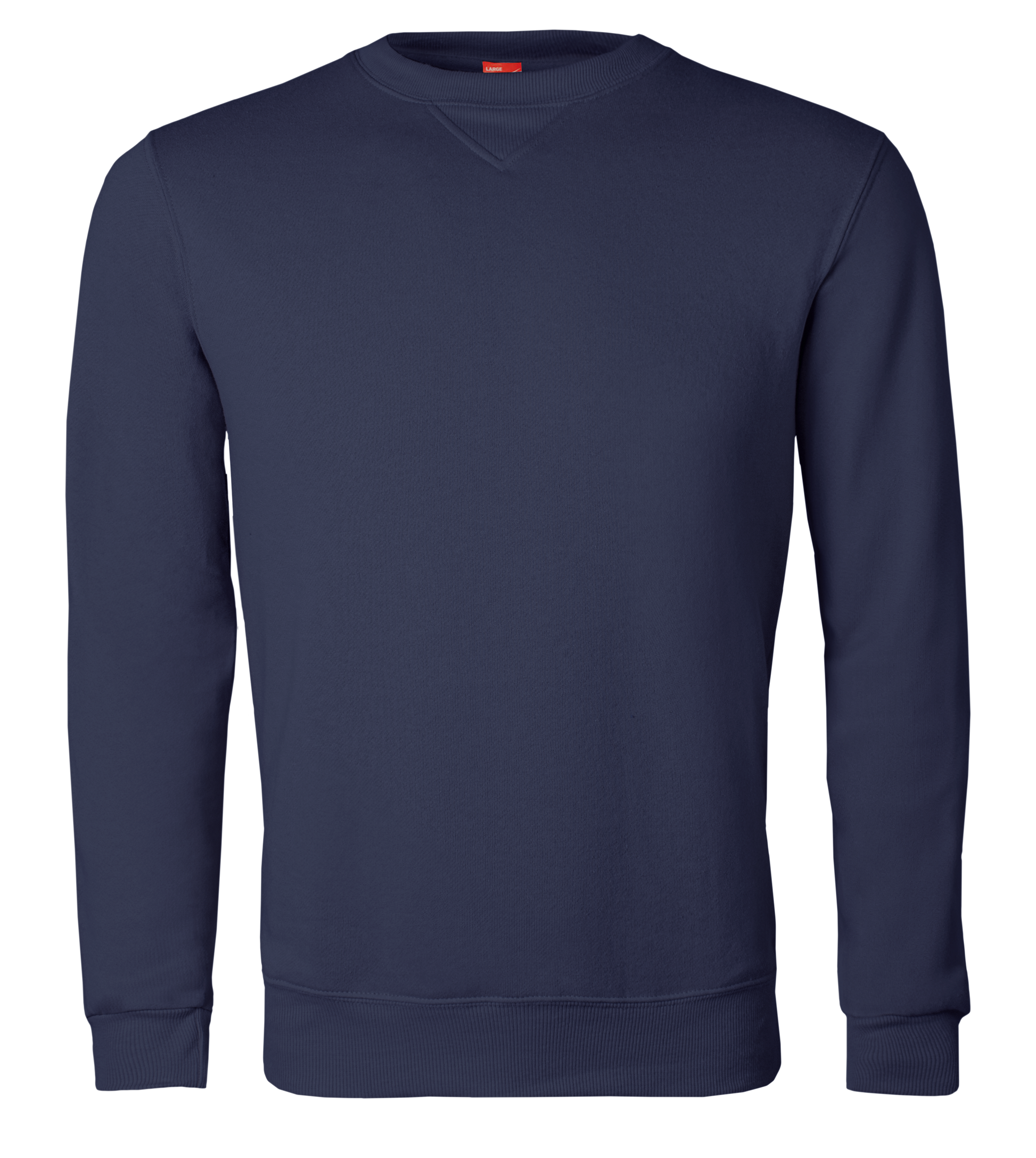Navy blue sweatshirt on a transparent background