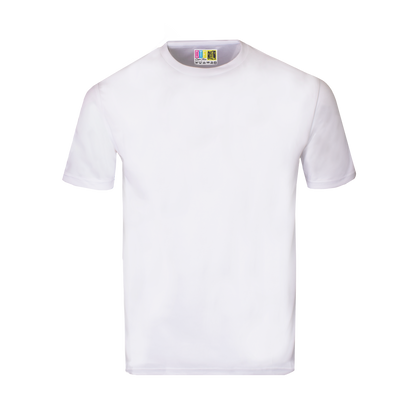 Kids white active wear t-shirt on a transparent background